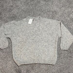 Free People Heather Gray Crew Neck Sweater